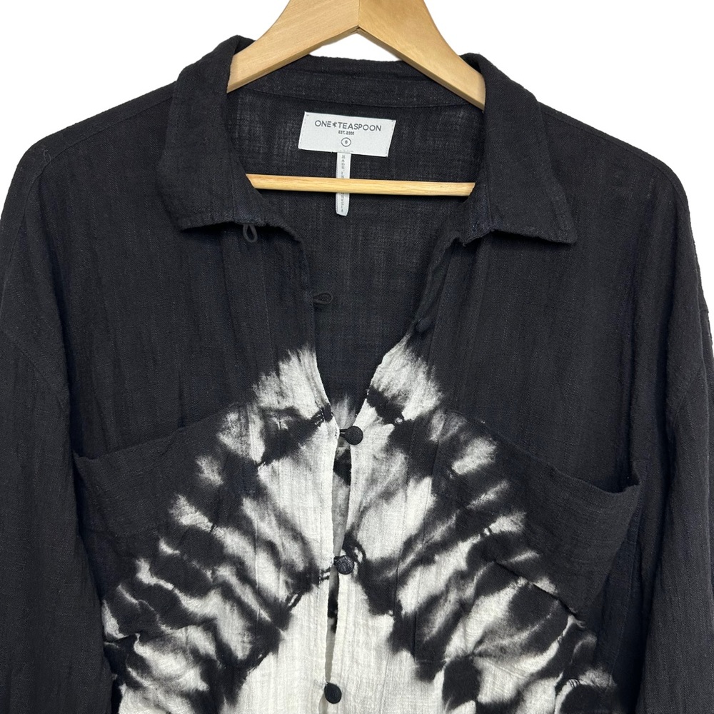 One Teaspoon Hand Printed Button Down Long Sleeve… - image 5